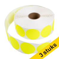 Aanbieding: 3x 123inkt markeringspunten Ø 50 mm geel (2000 etiketten op rol)  302362