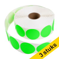 Aanbieding: 3x 123inkt markeringspunten Ø 50 mm groen (2000 etiketten op rol)  302361