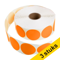 Aanbieding: 3x 123inkt markeringspunten Ø 50 mm oranje (2000 etiketten op rol)  302363