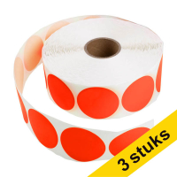 Aanbieding: 3x 123inkt markeringspunten Ø 50 mm rood (1.000 etiketten op rol) 303009