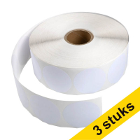 Aanbieding: 3x 123inkt markeringspunten Ø 50 mm wit (1.000 etiketten op rol) 303013