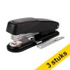 Aanbieding: 3x 123inkt metalen nietjesmachine met ontnieter zwart (20 vellen) 302884 - 1