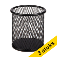 Aanbieding: 3x 123inkt pennenhouder mesh zwart  390665