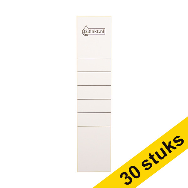 Aanbieding: 3x 123inkt rugetiketten 61 x 285 mm zelfklevend breed wit (10 stuks) 301694 - 1