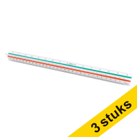 Aanbieding: 3x 123inkt schaalstok kunststof 30 cm (ingenieur)