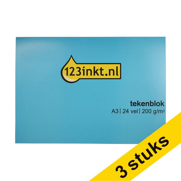 Aanbieding: 3x 123inkt tekenblok A3 200 g/m² (24 vellen)  301433 - 1