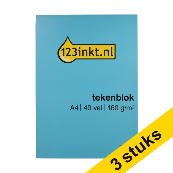 Aanbieding: 3x 123inkt tekenblok A4 160 g/m² (40 vellen)  301431 - 1