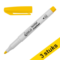 Aanbieding: 3x 123inkt textielmarker geel (1 - 3 mm rond)