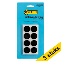 Aanbieding: 3x 123inkt vloerglijders rond zwart 20 mm (16 stuks)