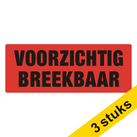 Aanbieding: 3x 123inkt waarschuwingsetiketten Voorzichtig Breekbaar (500 etiketten) 302350