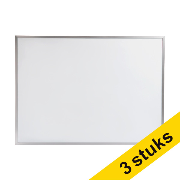 Aanbieding: 3x 123inkt whiteboard met aluminium lijst 58,5 x 43 cm wit   302152 - 1