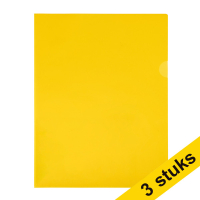 Aanbieding: 3x 123inkt zichtmap geel transparant A4 120 micron (100 stuks)