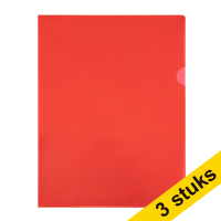 Aanbieding: 3x 123inkt zichtmap rood transparant A4 120 micron (100 stuks)