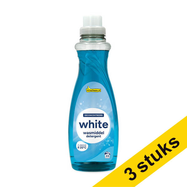 Aanbieding: 3x 123schoon Wit wasmiddel vloeibaar 1 liter (33 wasbeurten) SDR07353 - 1