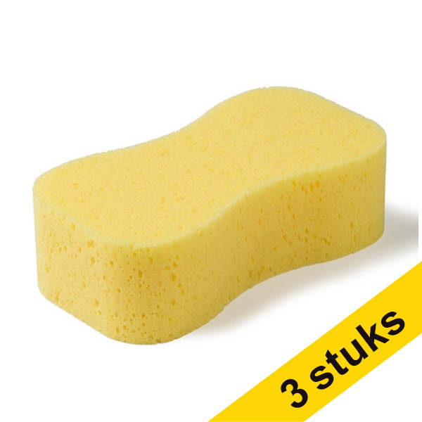 Aanbieding: 3x 123schoon carwash spons 20 x 11 x 6 cm  SDR07321 - 1
