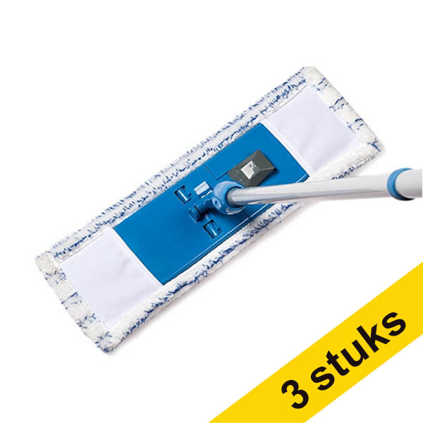 Aanbieding: 3x 123schoon vloerwisser met telescopische steel + microvezel doek SDR07328 - 1