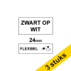 Aanbieding: 3x Dymo 1734524 IND Rhino tape flexibel nylon zwart op wit 24 mm (123inkt huismerk)
