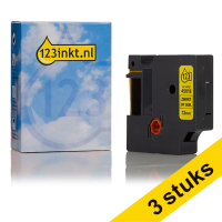 Aanbieding: 3x Dymo S0720580 / 45018 tape zwart op geel 12 mm (123inkt huismerk)