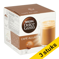 Aanbieding: 3x Nescafé Dolce Gusto cafe au lait (16 stuks)