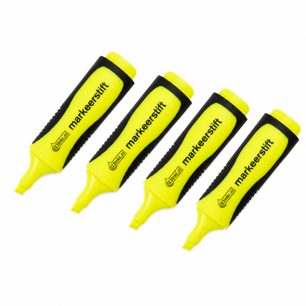 Aanbieding: 4x 123inkt fluostift geel 338701 - 1