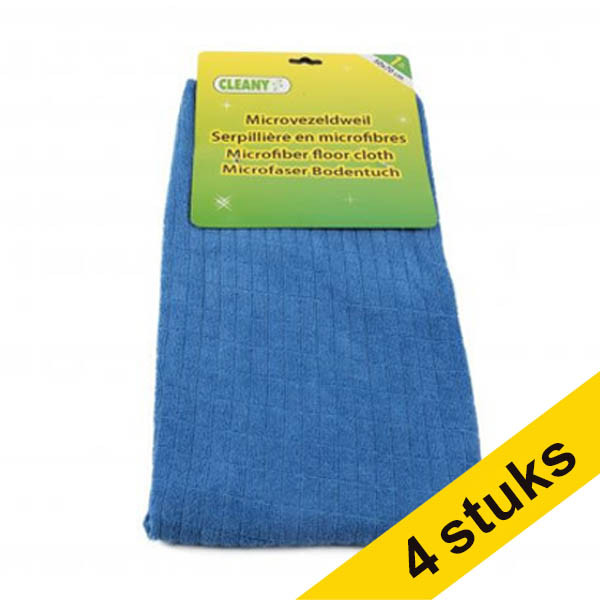 Aanbieding: 4x 123schoon dweil voor parket en laminaat blauw 50 x 70 cm SDR07322 - 1