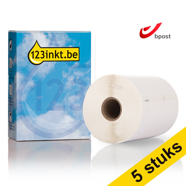 Aanbieding: 5x 123inkt LW650XL PRO 1933086 / 2112287 extra grote duurzame Bpost verzendlabels 653325 - 1