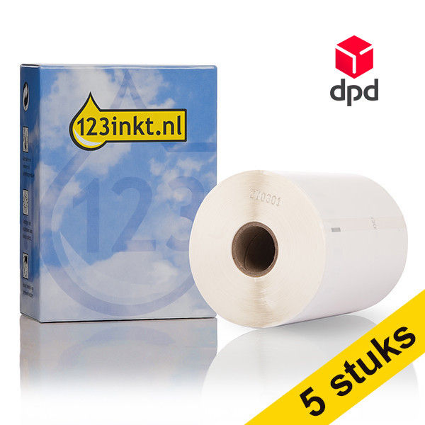 Aanbieding: 5x 123inkt LW650XL PRO 1933086 / 2112287 extra grote duurzame DPD verzendlabels 653385 - 1