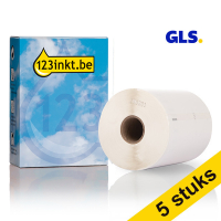 Aanbieding: 5x 123inkt LW650XL PRO extra grote duurzame GLS verzendlabels (104 x 159 mm) 653205