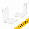 Aanbieding: 5x 123inkt acryl boekensteunen transparant 10 x 10 x 13 cm (2 stuks) 301720 - 1