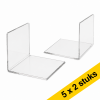 Aanbieding: 5x 123inkt acryl boekensteunen transparant 10 x 10 x 8 cm (2 stuks) 301719 - 1