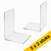Aanbieding: 5x 123inkt acryl boekensteunen transparant 12 x 12 x 17,5 cm (2 stuks) 301721