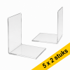 Aanbieding: 5x 123inkt acryl boekensteunen transparant 16 x 15 x 21 cm (2 stuks) 301722 - 1