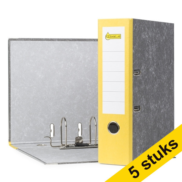 Aanbieding: 5x 123inkt classeur A4 karton geel 80 mm  300208 - 1