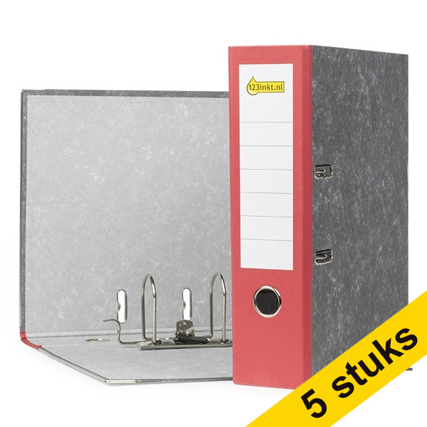 Aanbieding: 5x 123inkt classeur A4 karton rood 80 mm  300206 - 1