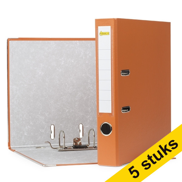 Aanbieding: 5x 123inkt classeur A4 plastic oranje 50 mm  300216 - 1