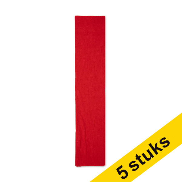Aanbieding: 5x 123inkt crêpepapier 250 x 50 cm rood FSC® Mix Credit 301700 - 1