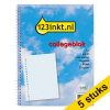 Aanbieding: 5x 123inkt cursusblok A4 geruit 70 g/m² 80 vellen met spiraal (23-gaats)