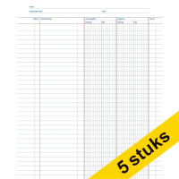 Aanbieding: 5x 123inkt doorschrijfkasboek met btw zelfkopiërend met copystop (50 vellen)