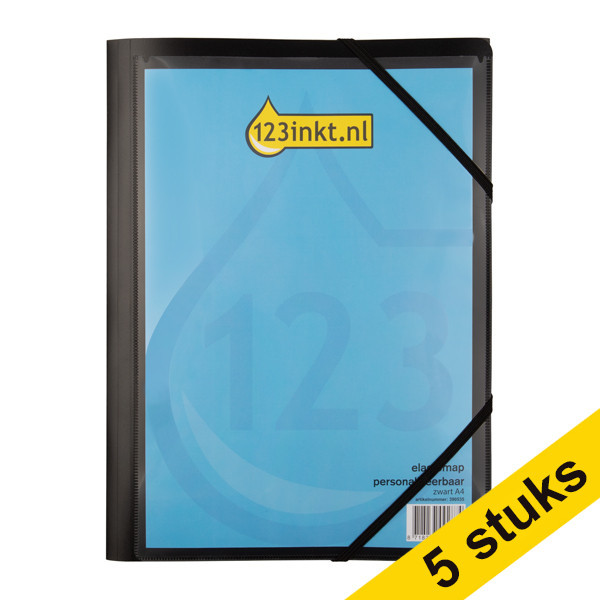 Aanbieding: 5x 123inkt elastomap personaliseerbaar zwart A4  301398 - 1