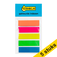 Aanbieding: 5x 123inkt gekleurde indexen 45 x 12 mm (5 x 25 tabs)