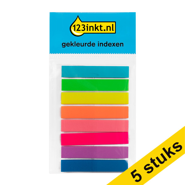 Aanbieding: 5x 123inkt gekleurde indexen 45 x 8 mm (8 x 20 tabs) 301083 - 1