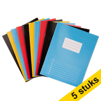 Aanbieding: 5x 123inkt gelijnd schrift A5 assorti10 stuks 40 vellen