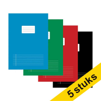 Aanbieding: 5x 123inkt gelinieerd schrift A4 assorti 5 stuks 40 vel 303147