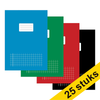 Aanbieding: 5x 123inkt geruit schrift A4 assortiment 5 stuks 40 vellen (10 mm)