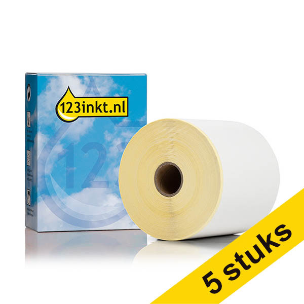 Aanbieding: 5x 123inkt huismerk vervangt Brother BDE-1J000102-102  linerless label thermisch 102 mm x 56,4 m 650846 - 1