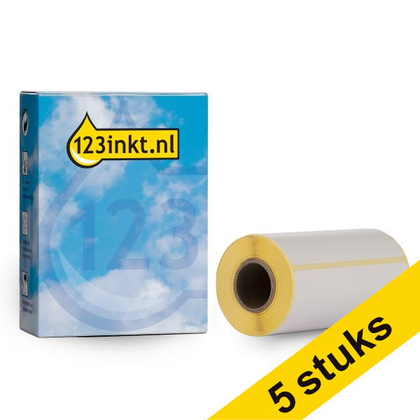 Aanbieding: 5x 123inkt huismerk vervangt Brother BDE-1J152102-058 voorgestanste labels 102 mm x 152 mm BDE-1J152102-058C 650767 - 1