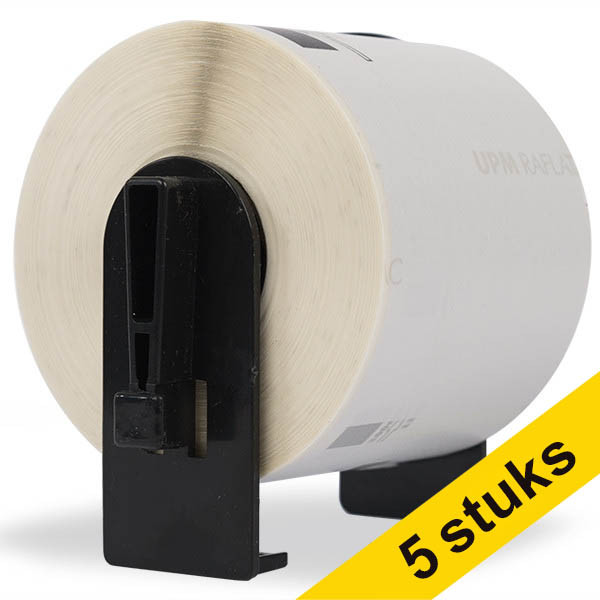 Aanbieding: 5x 123inkt huismerk vervangt Brother DK-11209 klein adreslabel 653063 - 1