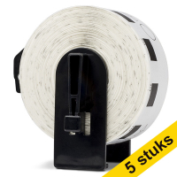 Aanbieding: 5x 123inkt huismerk vervangt Brother DK-11219 rond label wit DK11219C 650670