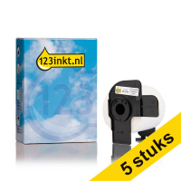 Aanbieding: 5x 123inkt huismerk vervangt Brother DK-11234 zelfklevende naambadge labels zwart op wit 650847