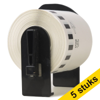 Aanbieding: 5x 123inkt huismerk vervangt Brother DK-22113 continue filmtape transparant DK22113C 650652
